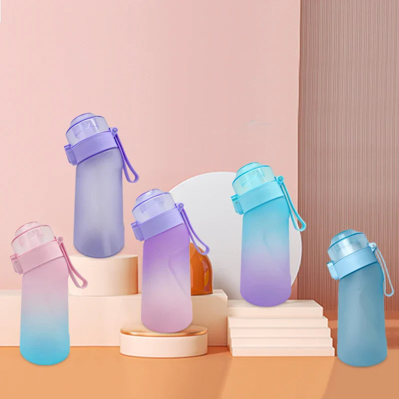 Blue and purple gradient bottle with orange splash