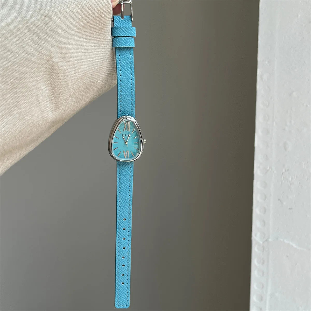 Close-up of elegant female wristwatch
