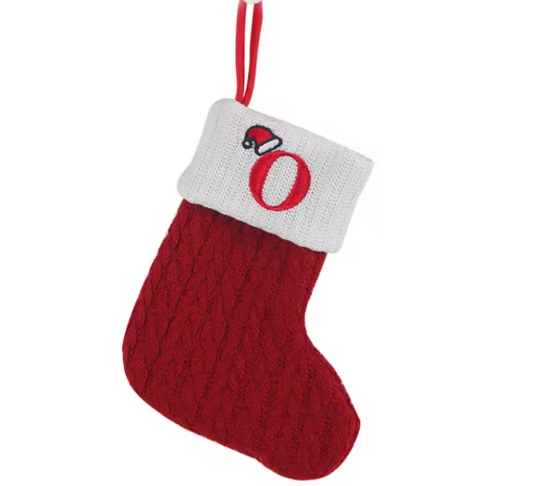 Personalized Knitted Christmas Stockings – Snowflake & Letter Design Gift Idea