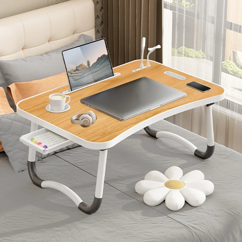 Laptop Desk with USB-Powered LED Light & Tablet Stand