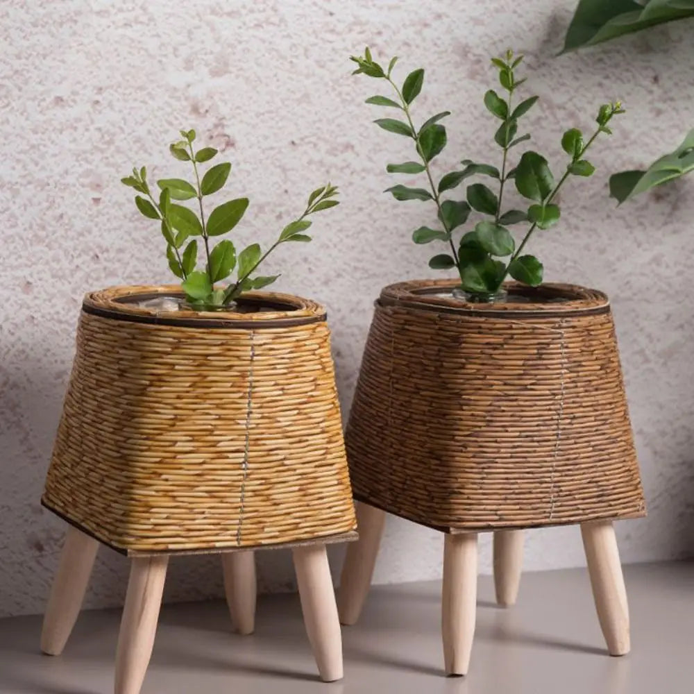 Decorative wicker plant pot for home decor