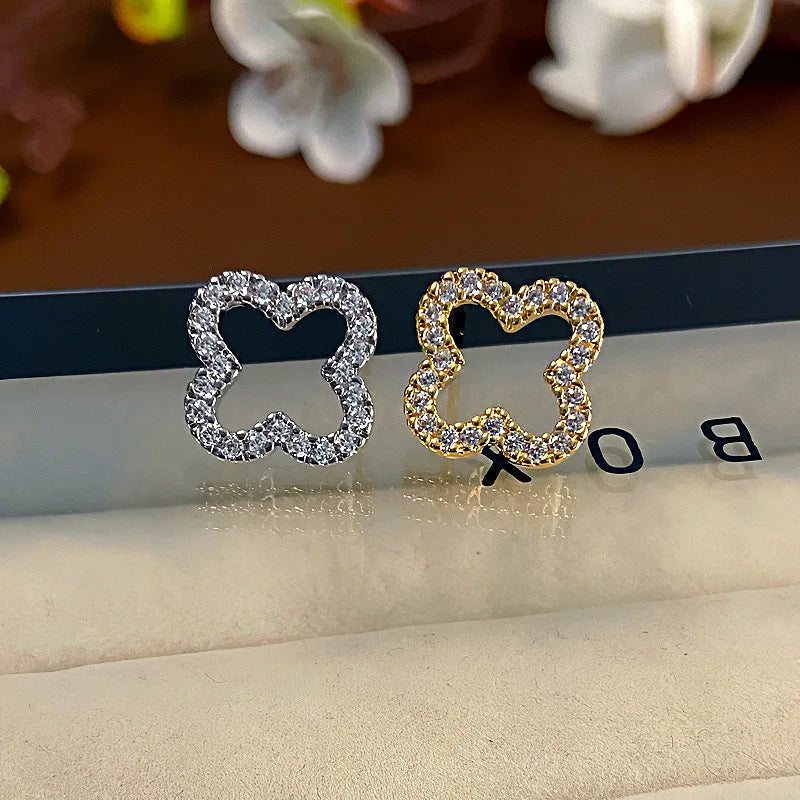 Stud Earrings – Hollow Four Leaf Clover Earrings