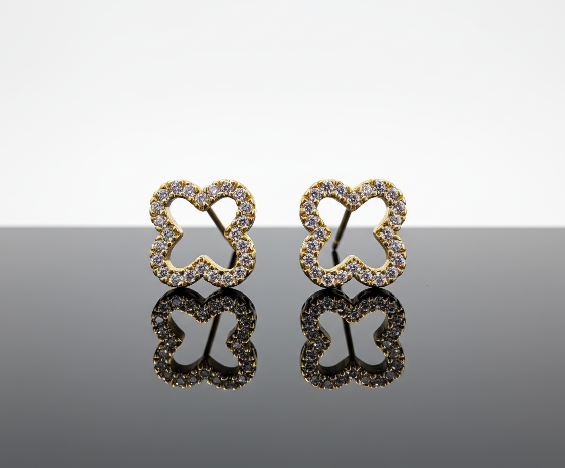 Stud Earrings – Hollow Four Leaf Clover Earrings