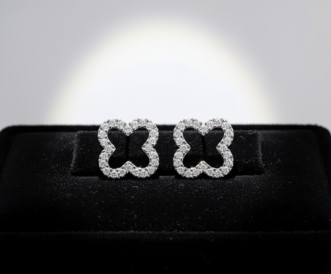 Stud Earrings – Hollow Four Leaf Clover Earrings