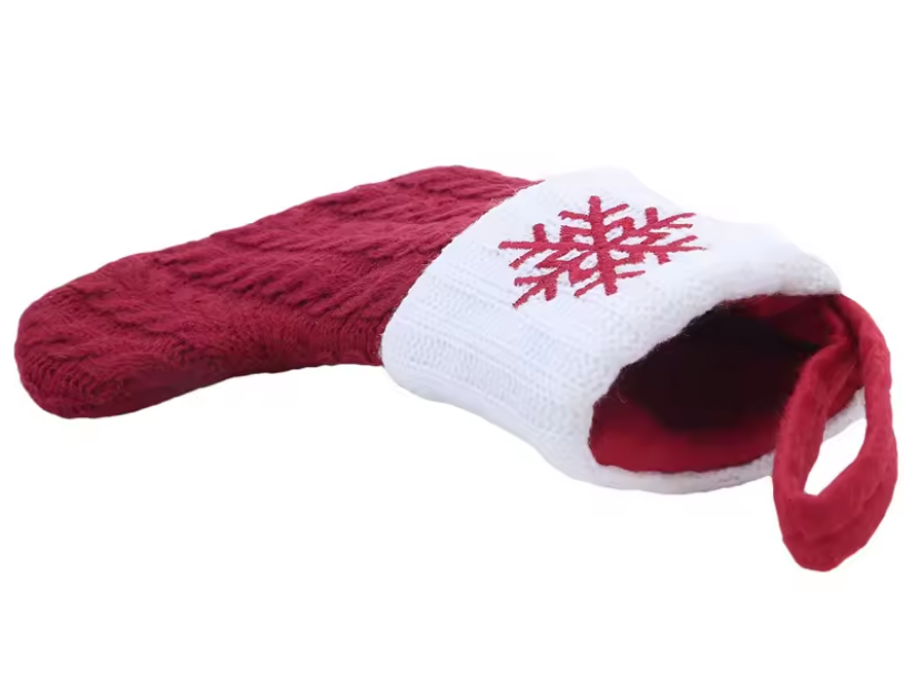 Personalized Knitted Christmas Stockings – Snowflake & Letter Design Gift Idea